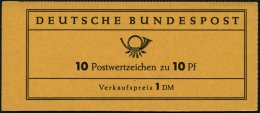 ZUSAMMENDRUCKE MH 6caII **, 1960, Markenheftchen Heuss Lumogen, Erstauflage, Mit Liegendem Grünen L Oberhalb Der Un - Oblitérés