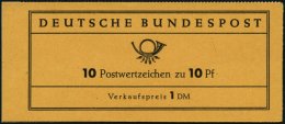 ZUSAMMENDRUCKE MH 6caI **, 1960, Markenheftchen Heuss Lumogen, Erstauflage, Mit Liegendem Grünen L Oberhalb Der Mit - Oblitérés