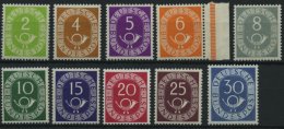 BUNDESREPUBLIK 123-32 **, 1951, 2 - 30 Pf. Posthorn, 10 Prachtwerte, Mi. 305.- - Sonstige & Ohne Zuordnung