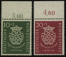 BUNDESREPUBLIK 121/2 **, 1950, Bach, Vom Oberrand, Pracht - Sonstige & Ohne Zuordnung
