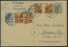 AMERIK. U. BRITISCHE ZONE P 962Zf BRIEF, 23.6.1948, Ganzsachenkarte 12 Pf. Dunkelgrautürkis Mit Zusatzfrankatur (ei - Other & Unclassified