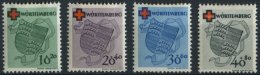 WÜRTTEMBERG 40-43 *, 1949, Rotes Kreuz, Falzrest, Prachtsatz, Mi. 80.- - Other & Unclassified
