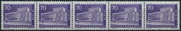 ROLLENMARKEN 152R **, 1956, 70 Pf. Schillertheater Im 5er-Streifen Mit Ungerader Nummer, Pracht, Mi. 480.- - Rollenmarken