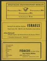 ZUSAMMENDRUCKE MH 5a-c **, 1966, 3 Verschiedene Markenheftchen Brandenburger Tor, Pracht, Mi. 51.- - Zusammendrucke