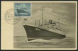 BERLIN 126 BRIEF, 1955, 10 Pf. Motorschiff Berlin Auf Maximumkarte, Pracht - Sonstige & Ohne Zuordnung