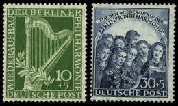 BERLIN 72/3 **, 1950, Philharmonie, üblich Gezähnt Pracht, Mi. 150.- - Used Stamps