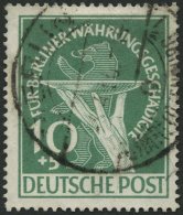 BERLIN 68 O, 1949, 10 Pf. Währungsgeschädigte, üblich Gezähnt Pracht, Gepr. A. Schlegel, Mi. 190.- - Gebraucht