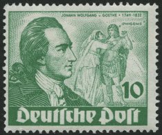 BERLIN 61I **, 1949, 10 Pf. Goethe Mit Abart Farbfleck Neben Rechtem Unterarm Des Darstellers, Normale Zähnung, Pra - Used Stamps