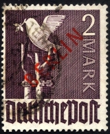 BERLIN 34 O, 1949, 2 M. Rotaufdruck, üblich Gezähnt Pracht, Gepr. Schlegel, Mi. 280.- - Used Stamps