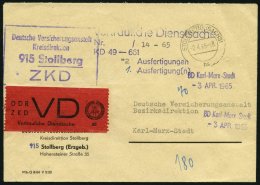 DIENSTMARKEN D VD 1A BRIEF, 1965, 20 Pf. Bräunlichrot/schwarz, Gezähnt 91/2, Auf Brief Aus STOLLBERG, Normale - Other & Unclassified