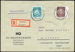 DIENSTMARKEN A D 4,17 BRIEF, 1955, 84 Pf. Lebhaftrötlichbraun Mit 10 Pf. Zusatzfrankatur Auf Einschreibbrief, Prach - Sonstige & Ohne Zuordnung