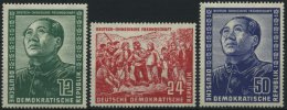 DDR 286-88 *, 1951, Chinesen, Falzreste, Prachtsatz, Mi. 100.- - Used Stamps