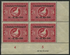 ALLGEMEINE-AUSGABEN 233IIDV2 **, 1949, 24 Pf. 3. Volkskongreß, Aufdruck-Type II, Mit Druckereivermerk M 301/Z 4742 - Autres & Non Classés