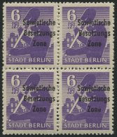 ALLGEMEINE-AUSGABEN 201wbzDDII **, 1948, 6 Pf. Lebhaftgrauviolett, Aufdruck Einmal Normal Zusätzlich Blindaufdruck, - Sonstige & Ohne Zuordnung