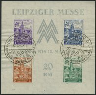 WEST-SACHSEN Bl. 5Ya O, 1946, Block Leipziger Messe, Wz. 1Y, Type III, Sonderstempel, Kleine Papierwellungen, Pracht, Mi - Other & Unclassified