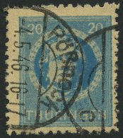 THÜRINGEN 98AXp1 O, 1945, 20 Pf. Preußischblau, Gezähnt, Vollgummierung, Dickes Papier, Steigende Papier - Autres & Non Classés