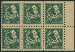 THÜRINGEN 95AXbs **, 1945, 6 Pf. Schwärzlichbläulichgrün, Vollgummierung, Hellchromgelbes Papier, Ho - Other & Unclassified