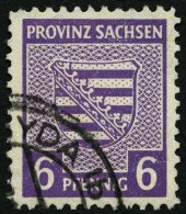 PROVINZ SACHSEN 69XAa O, 1945, 6 Pf. Grauviolett, Vierseitig Gezähnt, Pracht, Gepr. Schulz, Mi. 100.- - Autres & Non Classés