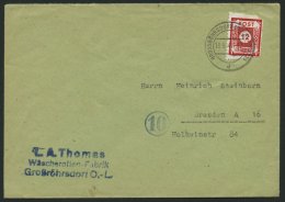 OST-SACHSEN 46E BRIEF, 1945, 12 Pf. Rot Großröhrsdorf, Marke übliche Trennungsmängel Sonst Prachtbr - Other & Unclassified