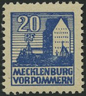 MECKLENBURG-VORPOMMERN 38yc **, 1946, 20 Pf. Schwärzlichgrauultramarin, Normale Zähnung, Pracht, Fotobefund Kr - Other & Unclassified