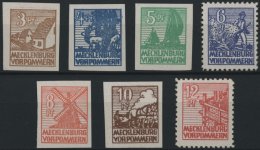 MECKLENBURG-VORPOMMERN 29-36x **, 1946, 3 - 12 Pf. Abschiedsserie, 1. Auflage, Prachtsatz (7 Werte), Mi. 150.- - Autres & Non Classés