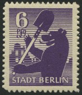 BERLIN UND BRANDENBURG 2Bb **, 1945, 6 Pf. Dunkelgrauviolett, Durchstochen, Pracht, Kurzbefund Ströh, Mi. 600.- - Autres & Non Classés