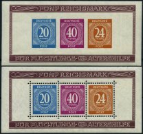 ALLIIERTE BES. Bl. 12A/B **, 1946, Blockpaar Briefmarken-Ausstellung, übliche Gummibüge, Pracht, Mi. 120.- - Sonstige & Ohne Zuordnung