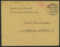 ALL. BES. GEBÜHR BEZAHLT NÖRDLINGEN, 17.1.46, Roter R1 Gebühr Bezahlt, Suchdienstbrief, Pracht - Other & Unclassified