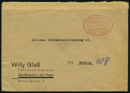 ALL. BES. GEBÜHR BEZAHLT NORDHAUSEN 1 Gebühr Bezahlt, 26.2.46, Roter Ellipsenstempel Auf Brief, Feinst - Other & Unclassified