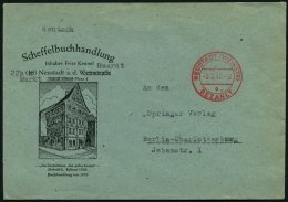 ALL. BES. GEBÜHR BEZAHLT NEUSTADT (WEIMAR), 3.3.47, Roter K2 BEZAHLT, Auf Hübschem Firmenumschlag (Scheffelbuc - Other & Unclassified