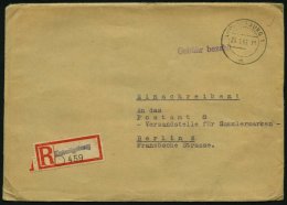 ALL. BES. GEBÜHR BEZAHLT LUDWIGSBURG 1, 28.1.46, Violetter L1 Gebühr Bezahlt, Einschreibbrief, Feinst - Other & Unclassified