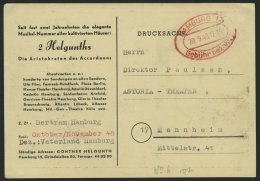 ALL. BES. GEBÜHR BEZAHLT HAMBURG 13 Gebühr Bezahlt, 20.9.48, Roter Ellipsenstempel, Werbe-Drucksachenkarte, Pr - Other & Unclassified