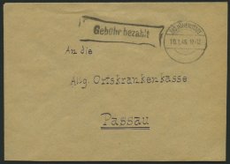 ALL. BES. GEBÜHR BEZAHLT BAD HOHENSTADT, 10.1.46, R1 Gebühr Bezahlt, Prachtbrief - Autres & Non Classés