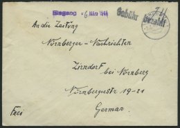 ALL. BES. GEBÜHR BEZAHLT ARBERG, 2.3.46, R1 Gebühr Bezahlt, Handschriflich 24, Mit Violettem Eingangsstempel, - Sonstige & Ohne Zuordnung