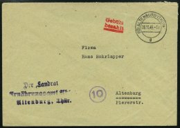 ALL. BES. GEBÜHR BEZAHLT ALTENBURG (THÜR), 28.11.45, L2 Gebühr Bezahlt Mit Unterstrich Auf Behördenb - Sonstige & Ohne Zuordnung