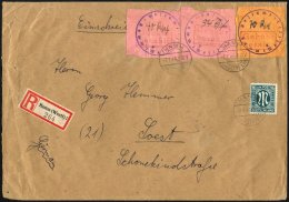 HAMM 4-6 BRIEF, 1945, 40 - 70 Pf. Magere Schrift Mit 16 Pf. AM-Post Auf Großformatigem Einschreibbrief Nach Soest, - Privatpost