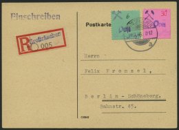 GROSSRÄSCHEN 30F BRIEF, 1946, 30 Pf. Auf Rosa Mit Abart Handstempel Post Blau Und Mi.Nr. 4 Auf Einschreibkarte (ohn - Private & Local Mails