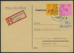 GROSSRÄSCHEN 28II,30F BRIEF, 1945, 30 Pf. Auf Rosa Mit Abart Handstempel Post Blau Mit 10 Pf. Orange, Mit Hämm - Privatpost