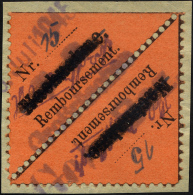 GROSSRÄSCHEN-VORLÄUFER V 2AI Paar BrfStk, 1945, 15 Pf. Schwarz Auf Bräunlichrot Im Paar, Nachnahme In Ant - Private & Local Mails