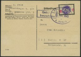 FREDERSDORF Sp 227FII BRIEF, 1945, 6 Pf., Rahmengröße 28x19 Mm, Große Wertziffer, Mit Abart Wertziffern - Privatpost