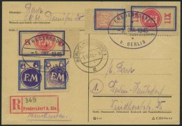FREDERSDORF Sp 205/6,08 BRIEF, 1945, 5, 6 Und XII Pf., Rahmengröße 18x25 Mm, Mit Zusatzfrankatur Sp 163FI Und - Private & Local Mails