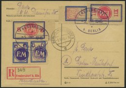 FREDERSDORF Sp 205/6,08 BRIEF, 1945, 5, 6 Und XII Pf., Rahmengröße 18x25 Mm, Mit Zusatzfrankatur Sp 163FI Und - Privatpost