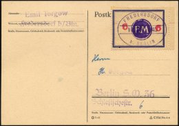 FREDERSDORF Sp 171FI BRIEF, 1945, 6 Pf., Rahmengröße 43x31.5 Mm, Große Wertziffern, Mit Abart Wertziffe - Privatpost