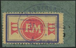 FREDERSDORF Sp 164F BrfStk, 1945, XII Pf., Rahmengröße 38x21 Mm, Mit Abart Aufdruck Mittelrosa, Prachtbriefst - Private & Local Mails