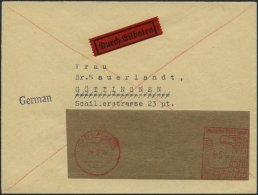 BAD NAUHEIM II BRIEF, 1946, 54 Pf. Freistempler Barfrankatur Auf Eilbrief, Pracht, Gepr. Zierer (als Briefstück Sig - Postes Privées & Locales