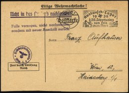 FELDPOST II. WK BELEGE 1938, Eilige Wehrmachtssache Aus Wien Mit Der Aufforderung Des Wehrkreis-Kommandos Wien Zur Wehre - Besetzungen 1938-45