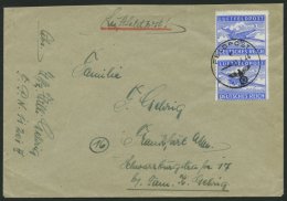 FELDPOSTMARKEN 1B Paar BRIEF, 1944, Zulassungsmarke, Durchstochen, Im Senkrechten Paar Auf Heimat-Luftfeldpostbrief Von - Occupation 1938-45