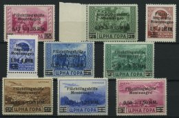 MONTENEGRO 20-28 **, 1944, Flüchtlingshilfe, Teils Herstellungsbedingte Matte Gummierung, Prachtsatz, Mi. 450.- - Besetzungen 1938-45