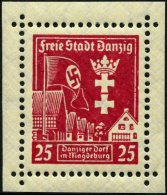 FREIE STADT DANZIG 274XI **, 1937, 25 Pf. Danziger Dorf Mit Abart Rechter Bildrand Eingekerbt, Pracht, Mi. 200.- - Sonstige & Ohne Zuordnung