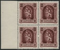 SAARGEBIET 102II **, 1925, 45 C. Madonna Mit Abart Rahmen Unter T Von Saargebiet Nach Oben Gebogen (Feld 45), Im Randvie - Sonstige & Ohne Zuordnung